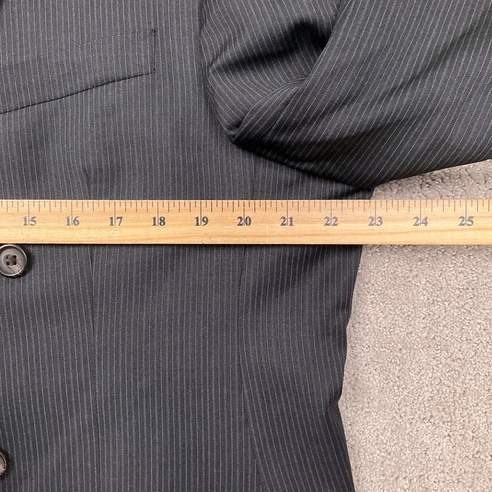 Lauren Ralph‎ Lauren Blazer Mens 44R Charcoal Pinstripe Double Breasted Jacket